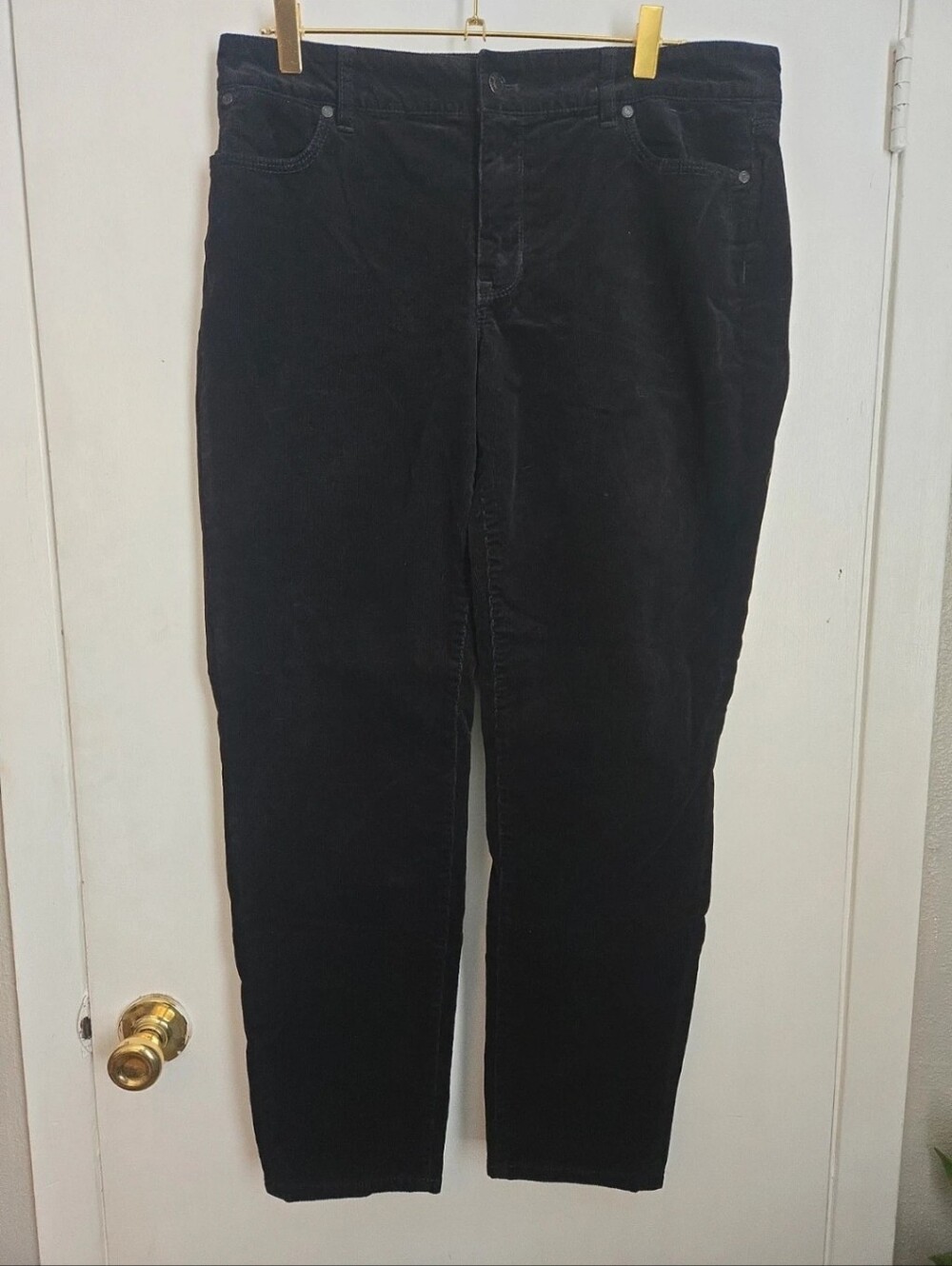 Talbots Black Flawless Five Pocket Boyfriend Corduroy Sz 10